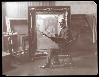 H.B. Snell in zijn studio, New York, 1907