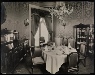 Privé-eetkamer in het Hotel Knickerbocker, 1906
