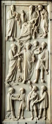 Episode uit het leven van de heilige Paulus van Tarsus. Ivoren tweeluik. 5e eeuw. Florence, Museo Nazionale del Bargello