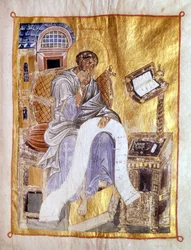 Sint Marcus voorgesteld in een 13e-eeuws Byzantijns manuscript, Londen, Victoria en Albert.