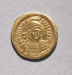 Solidus van Theodosius II en Valentinianus III