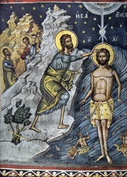 Epifanie - Byzantijnse Meester - 16e eeuw - Fresco - Dionysiou klooster, Athosberg