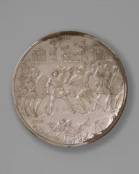 Bord met de Slag tussen David en Goliath, 629-30