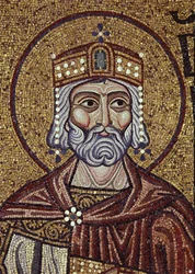Koning David (detail) van interieurmozaïeken in de Basiliek van San Marco, 12e eeuw