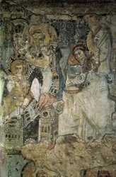 De annunciatie fresco in Santa Maria Antiqua, 565-578