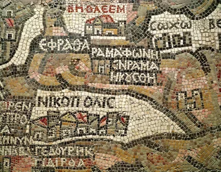 Bethlehem, detail van een kaart van Jericho (mozaïek)