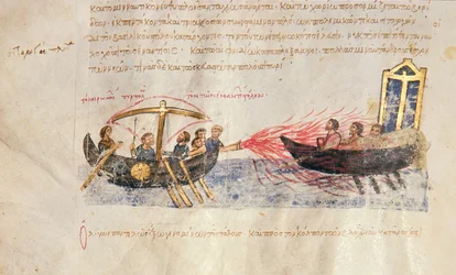 Grieks vuur, Fol. 34v uit de Madrid Skylitzes