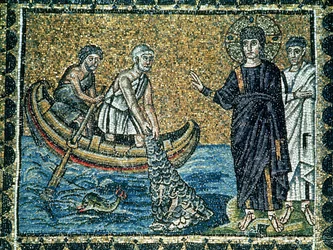 St. Andreas en St. Petrus reageren op de roep van Jezus, uit het hoofdschip