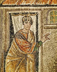De deurwachter, detail uit " De deurwachter herkent de heilige Petrus ", 6e eeuw (mozaïek)
