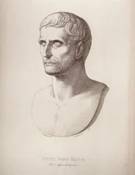 Portret van Lucius Junius Brutus, gegraveerd door B.Barloccini