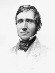 Portret van Charles Goodyear (1800-1860), Amerikaanse autodidactische chemicus en uitvinder die gevulkaniseerd rubber ontwikkelde, gravure