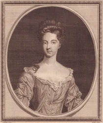 Portret van Margaret Cecil, Gravin van Ranelagh (1672 of 1673-1728), kopergravure door John Goldar (1729-1795) naar schilderij van G Kneller