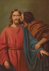Judas verraadt met een kus