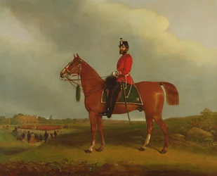 Een Officier van de Bedford Light Infantry Militie op een Paard, 19e eeuw