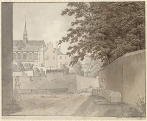 Bij de Saint-Martin kerk in Montmorency, ten noorden van Parijs, 10 juli 1812