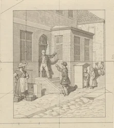 Lineair perspectief toegepast op schilderkunst - Tafel VII, 2 - Ruzie op de trap.