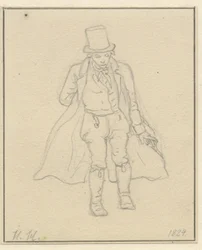 Portretschilder Hans Hansen, hele figuur