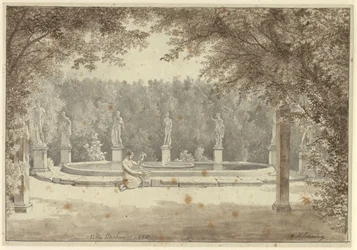De fontein in de tuin van Palazzo Barberini, Rome