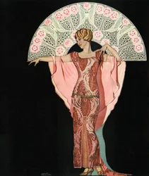 Art Deco Schoonheid met een Waaier door Coles Phillips