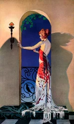 Modieuze vrouw uit de jaren 1920 in Spanje, ca. 1925
