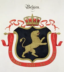Wapens van de Belgische Koninklijke Familie, uit een collectie aquarellen gepubliceerd in Duitsland, c.1830-33
