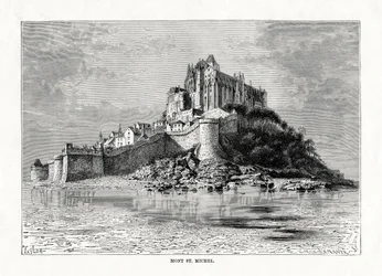 Mont-Saint-Michel, Normandië, Frankrijk, 1879