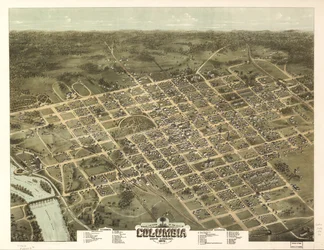 Vogelvlucht van de stad Columbia, South Carolina 1872