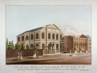 De Methodistenkapel in Lambeth, Londen, 1816