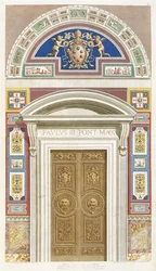 Deur naar de Loggia van Raphael in het Vaticaan, 1772