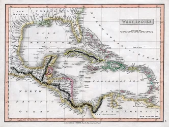 Een kaart van de West-Indië, 1808