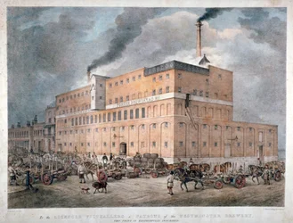 Westminster Ale en Porter Brouwerij aan Horseferry Road, Londen, ca. 1840