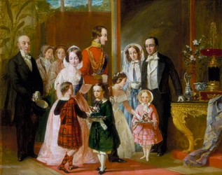 Thomas Younghusband en zijn familie ontmoeten koningin Victoria en haar familie in Crystal Palace, ca. 1854