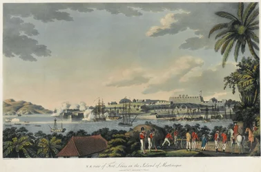 Noordoostelijke aanblik van Fort Louis op het eiland Martinique