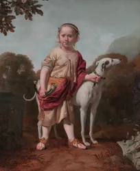 Portret van een meisje als jageres, door Caesar van Everdingen