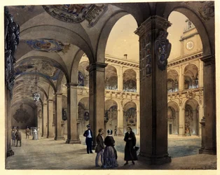 Universiteit van BOLOGNA: Archiginnasium "De Lagere Arcades"