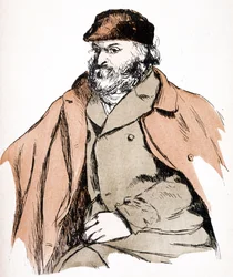 Illustratie portret van Paul Cezanne (1839 - 1906), Franse kunstenaar en post-impressionistische schilder
