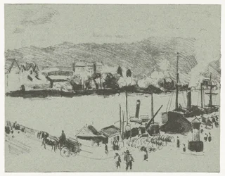 Gezicht op de kade van de Seine in Rouen