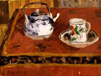 Stilleven, kopje en theepot, 1899