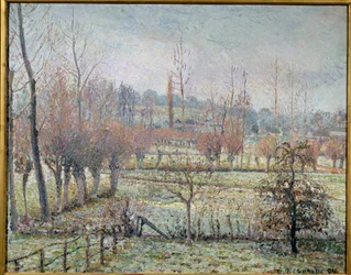 Witte vorst, ochtend of sneeuweffect in Eragny