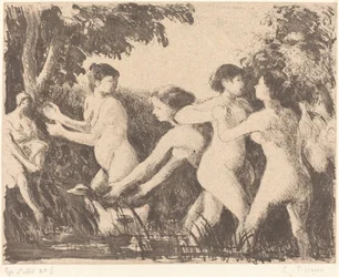 Baigneuses luttant, ca. 1896