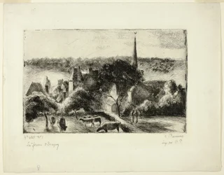 Kerk en boerderij in Éragny