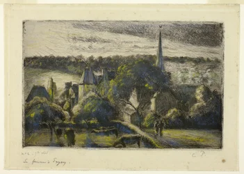 Kerk en boerderij in Éragny