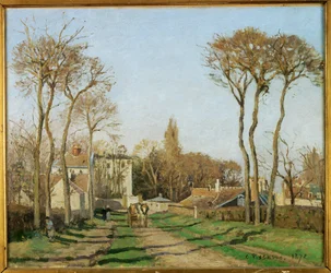 Ingang tot het dorp Voisins, Yvelines (olieverf op doek)