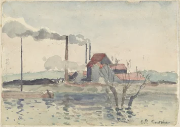 Fabriek aan de Oise bij Pontoise