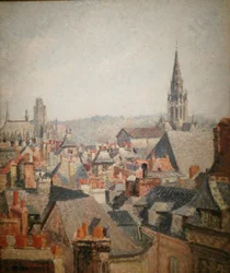 Frans: Les toits du vieux Rouen, soleil
Duits: Daken van de oude stad Rouen in de zon