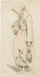 Boerin (recto); Jongen met een Hengel (verso)