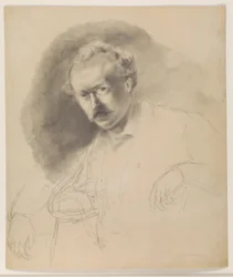 Portret van de schilder Fritz Melbye (1826-1869)