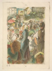 De markt in Gisors: Rue Cappeville