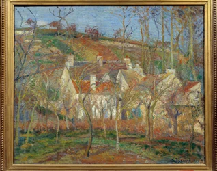 De rode daken, hoek van het dorp, winter