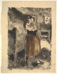 Vrouw die haar haar arrangeert, 1894